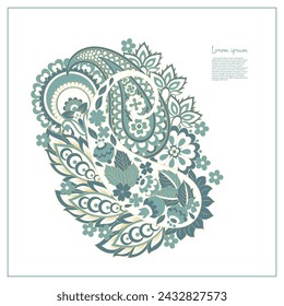 Paisley vector isolated pattern. Floral Vintage illustration