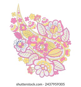 Paisley vector isolated pattern. Floral Vintage illustration