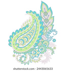 Paisley vector patrón aislado. Ilustración floral vintage