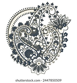 Paisley vector isolated pattern. Floral Vintage illustration