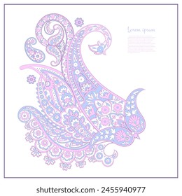Vector Paisley aislado patrón. Ilustración floral de Antiguas