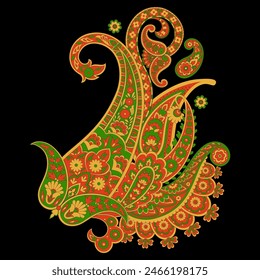 Paisley vector isolated pattern. Floral Vintage illustration