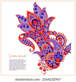 Paisley vector isolated pattern. Floral Vintage illustration