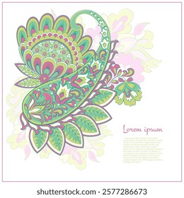 Paisley vector isolated pattern. Floral Vintage illustration