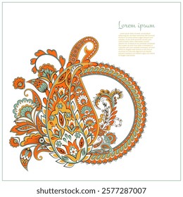 Paisley vector isolated pattern. Floral Vintage illustration