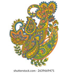 Paisley vector isolated pattern. Floral Vintage illustration