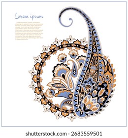 Paisley vector isolated pattern. Floral Vintage illustration