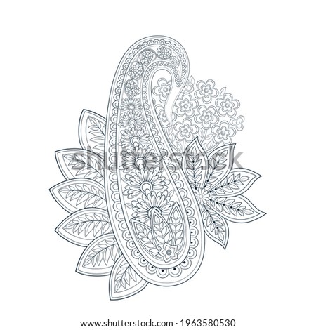 Paisley vector isolated pattern. Floral Vintage illustration