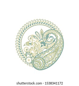 Paisley vector isolated pattern. Vintage floral illustration in batik style