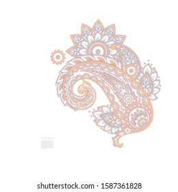 Paisley vector isolated pattern. Vintage floral illustration in batik style