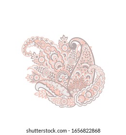 Paisley vector isolated pattern. Vintage floral illustration in batik style