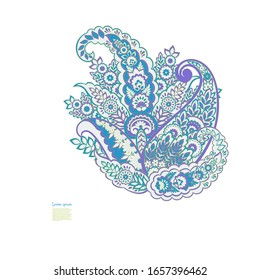 Paisley vector isolated pattern. Vintage floral illustration in batik style