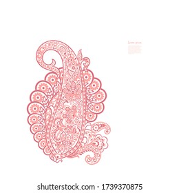 Paisley vector isolated pattern. Vintage floral illustration in batik style