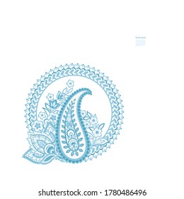 Paisley vector isolated pattern. Vintage floral illustration in batik style