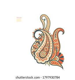 Paisley-Vektorgrafik, isoliertes Muster. Vintage-Blumengrafik im Batik-Stil
