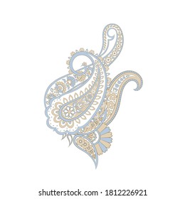 Patrón aislado del vector Paisley. Ilustración floral vintage en estilo batik