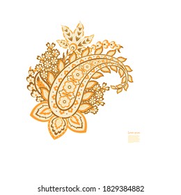 Paisley vector isolated pattern. Vintage floral illustration in batik style