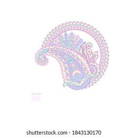 Paisley vector isolated pattern. Vintage floral illustration in batik style