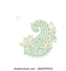 Paisley-Vektorgrafik, isoliertes Muster. Vintage-Blumengrafik im Batik-Stil