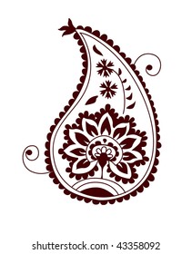 Paisley vector ornament In flower style isolate