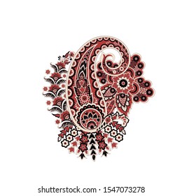 Paisley vector pattern. Fantastic flower, leaves