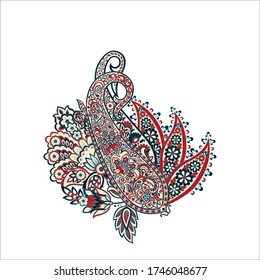 Paisley Vektormuster. Fantastische Blume, Blätter