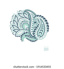 Patrón vector Paisley. Flor fantástica, hojas
