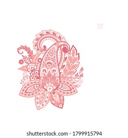 Patrón de vectores Paisley. Ilustración asiática con aislamiento floral