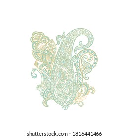Patrón de vectores Paisley. Ilustración asiática con aislamiento floral
