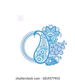 Paisley-Vektormuster. Blorale einzelne asiatische Illustration