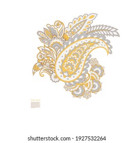 Patrón de vectores Paisley. Ilustración asiática con aislamiento floral