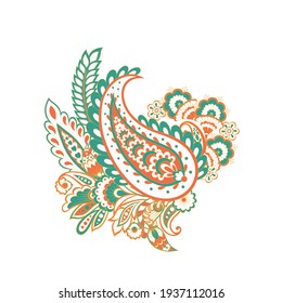 Paisley-Vektormuster. Blorale einzelne asiatische Illustration