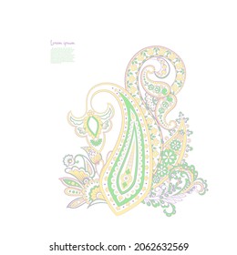 Patrón de vectores Paisley. Ilustración asiática con aislamiento floral