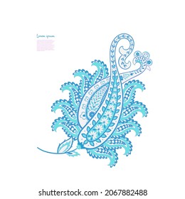 Patrón de vectores Paisley. Ilustración asiática con aislamiento floral