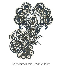 Patrón de vector Paisley. Ilustración asiática aislada floral