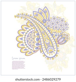 In: Paisley Vektorgrafik Pattern. Blumige isolierte asiatische Abbildung