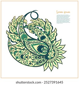 Patrón de Vector Paisley. Ilustración asiática aislada floral
