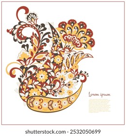 Paisley Vetor Pattern. Ilustração asiática isolada floral