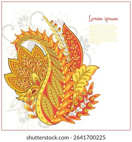 Paisley Vector Pattern. Floral Isolated Asian Illustration