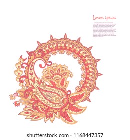 Paisley Vector Pattern. Isolated Asian Illustration