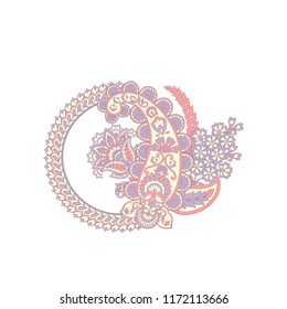 Paisley Vector Pattern. Isolated Asian Illustration
