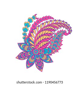 Paisley Vector Pattern. Isolated Asian Illustration