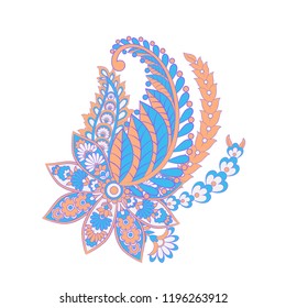 Paisley Vector Pattern. Isolated Asian Illustration