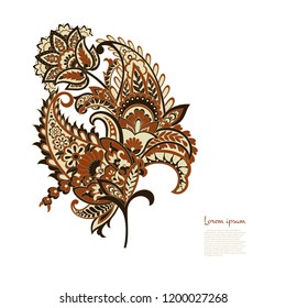 Paisley Vector Pattern. Isolated Asian Illustration