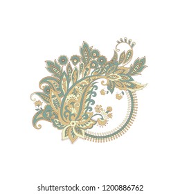 Paisley Vector Pattern. Isolated Asian Illustration
