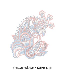 Paisley Vector Pattern. Isolated Asian Illustration