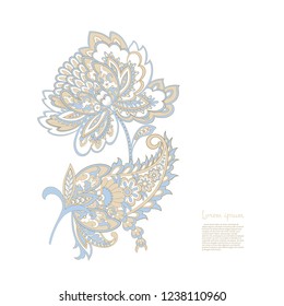 Paisley Vector Pattern. Isolated Asian Illustration