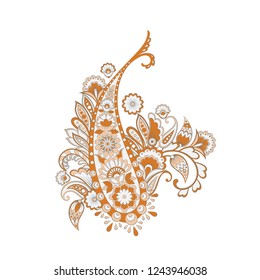 Paisley Vector Pattern. Isolated Asian Illustration