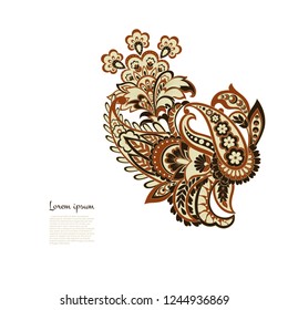 Paisley Vector Pattern. Isolated Asian Illustration