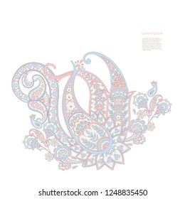 Paisley Vector Pattern. Isolated Asian Illustration
